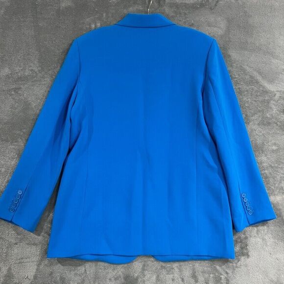 Amanda Uprichard Reggie Blazer Jacket Button Sky Blue Oversized Size Med NEW - Picture 2 of 9